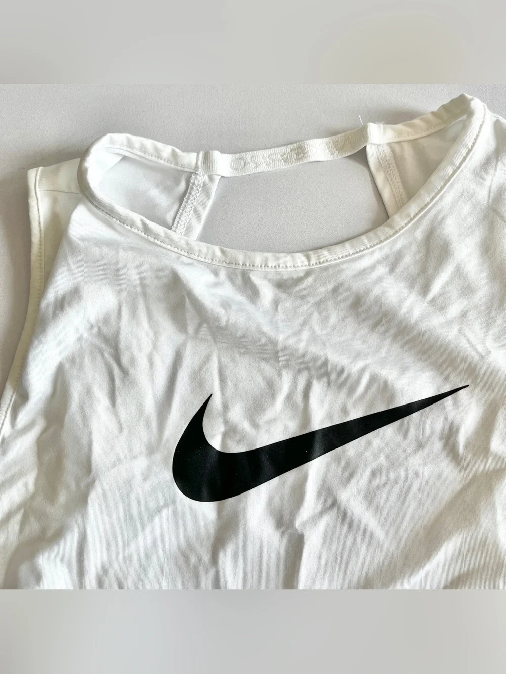 Nike Pro dri fit training tank top white womens small open mesh back strap run